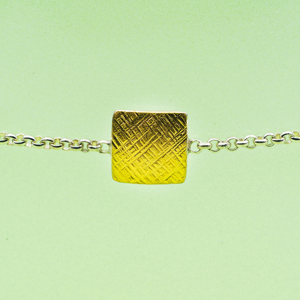 Armband (8 mm x 8 mm) - Hammerschlag "Finne", quadratisch