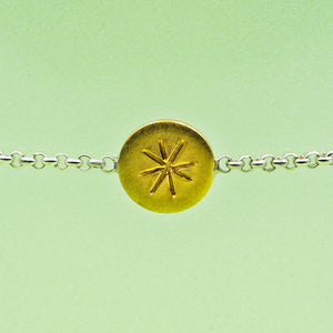 Armband (8 mm) - Hammerschlag "Strahlen", rund