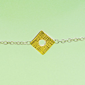 Armband (6 mm x 6 mm) - Hammerschlag "Finne", quadratisch