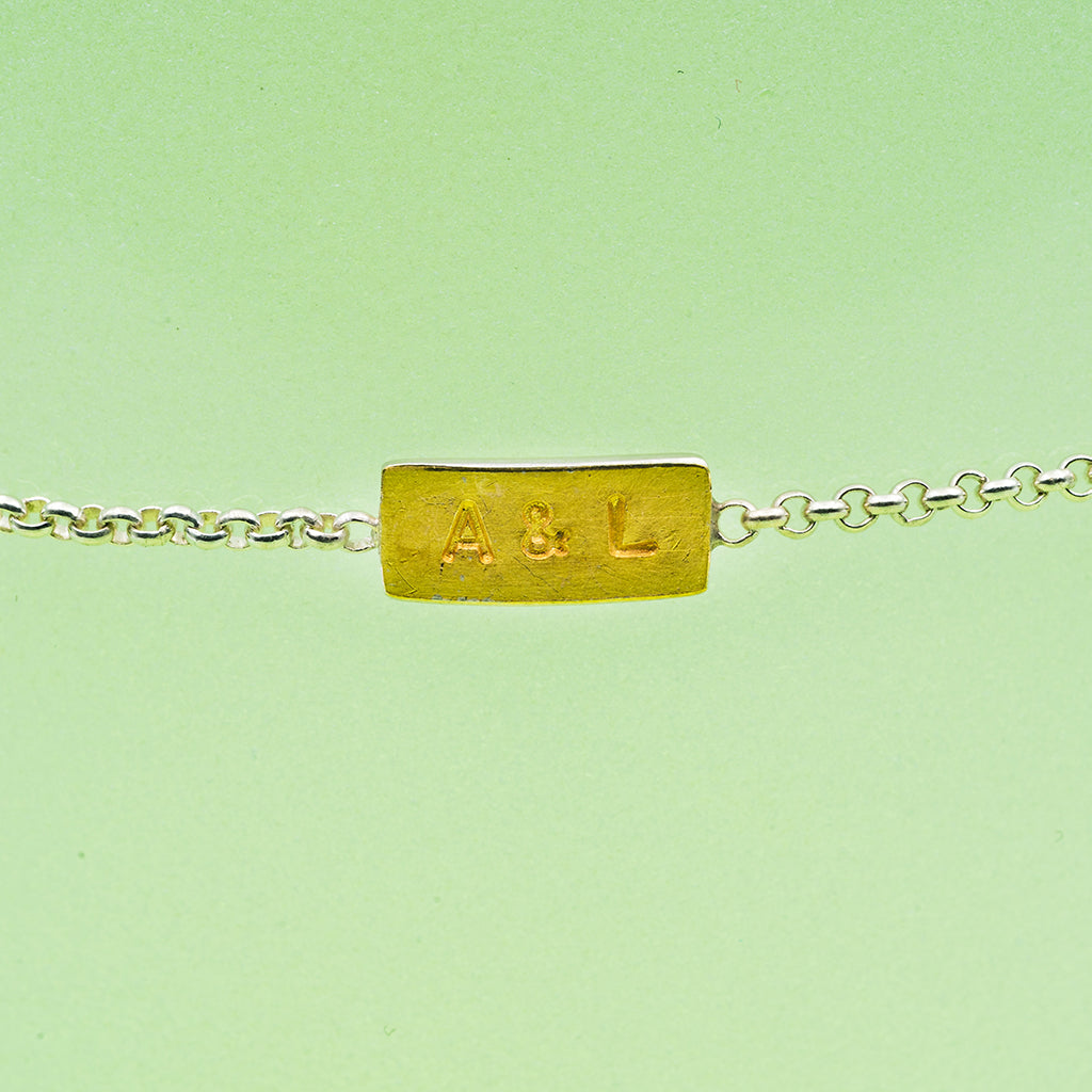 Armband (5 mm x 10 mm) - glattmatt, Buchstaben, rechteckig