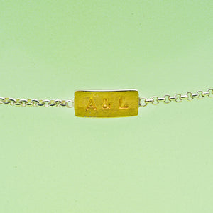 Armband (5 mm x 10 mm) - glattmatt, Buchstaben, rechteckig