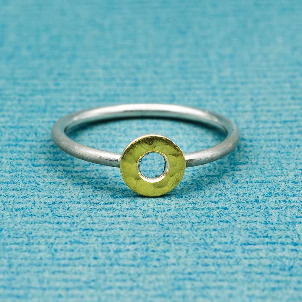 Ring (6,5 mm) - Hammerschlag "Kugel", Donut