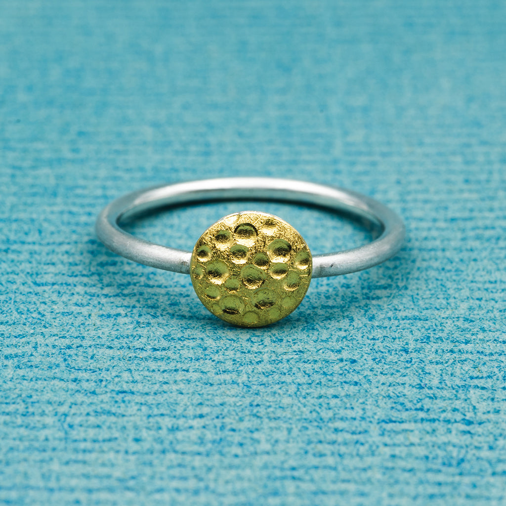Ring (7,5 mm) - eismatt, Stempel, rund, konvex