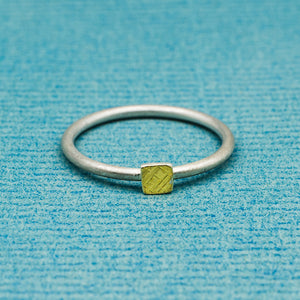Ring (3,5 mm) - Hammerschlag "Finne", quadratisch