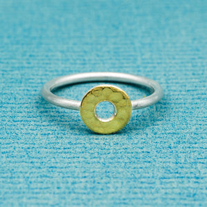 Ring (7,5 mm) - Hammerschlag "Kugel",  Donut