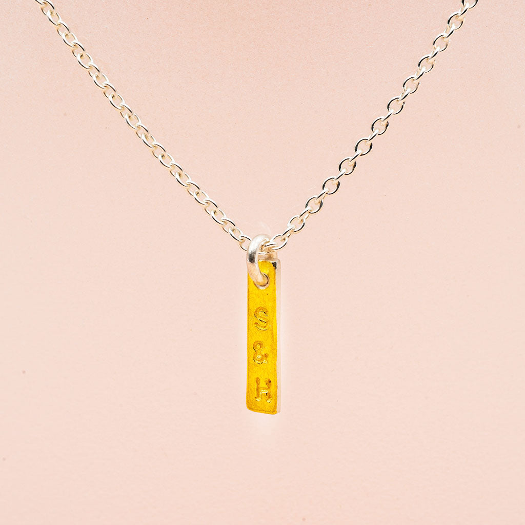 Kette (13 mm x 3 mm) - glattmatt, Buchstaben  recheckig