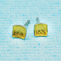 Ohrstecker (5,5 mm) - papiermatt, quadratisch, konkav