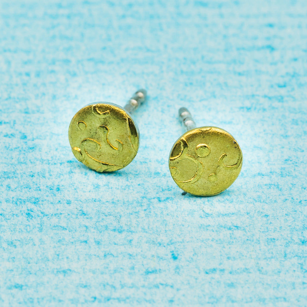 Ohrstecker (6 mm) -  "Schnörkel", rund