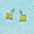 Ohrstecker (4 mm) - glattmatt, Stempel, quadratisch