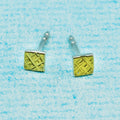 Ohrstecker ( 4mm) - Hammerschlag "Finne", quadratisch