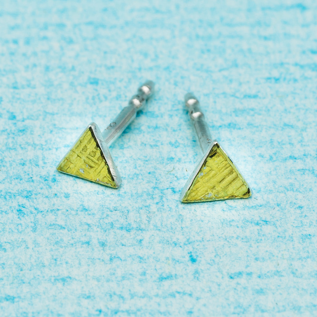 Ohrstecker (5,5 mm) - Hammerschlag "Finne", dreieckig
